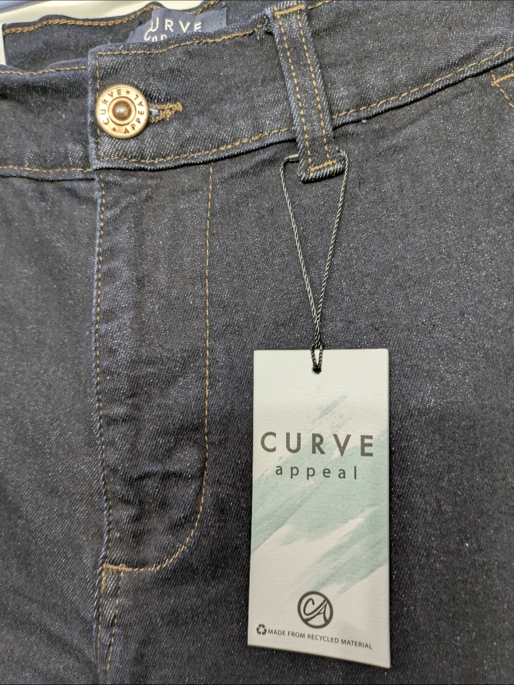 NWT Curve Appeal High Rise Wide Leg Jeans Size 8/29 Dark Wash Denim - Picture 4 of 10